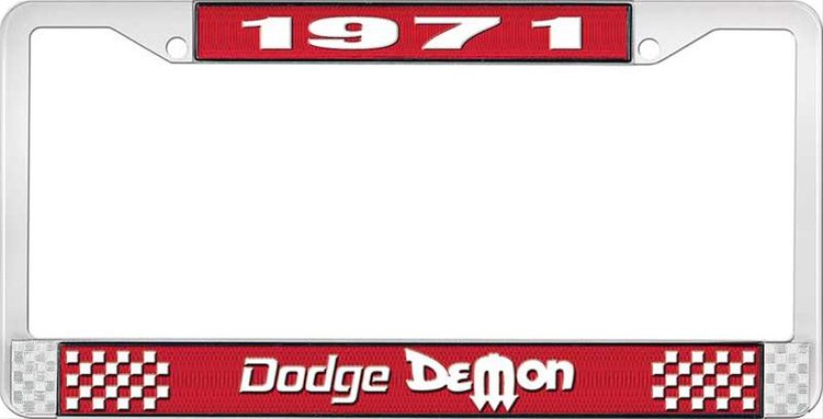 1971 Dodge Demon License Plate Frame - Red
