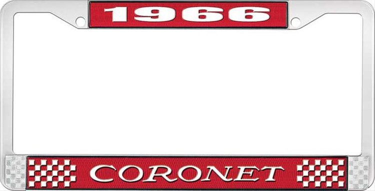 1966 Coronet License Plate Frame - Red