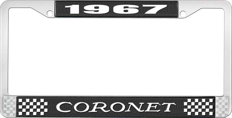 1967 Coronet License Plate Frame - Black