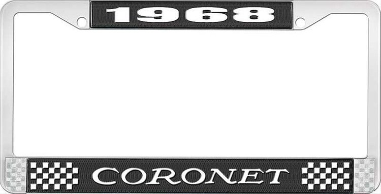 1968 Coronet License Plate Frame - Black