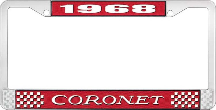 1968 Coronet License Plate Frame - Red