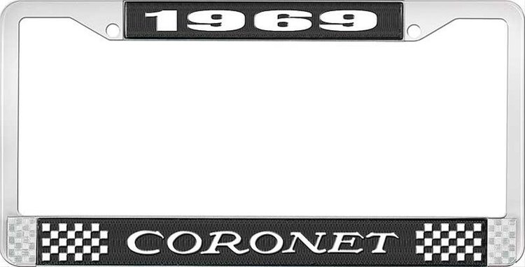 1969 Coronet License Plate Frame - Black