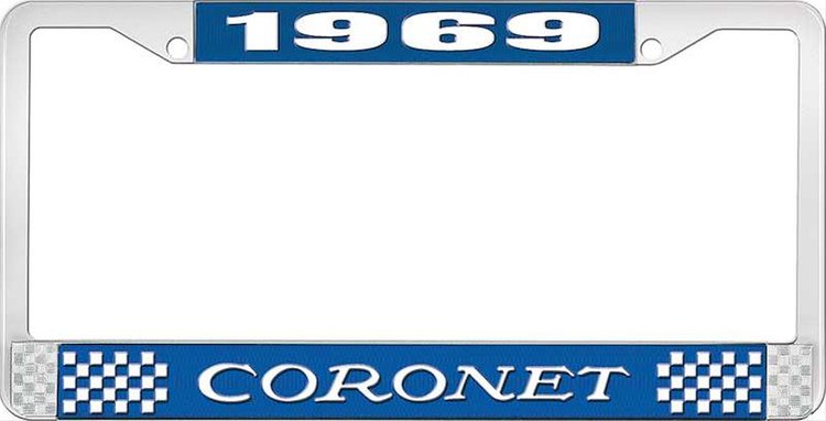 1969 Coronet License Plate Frame - Blue