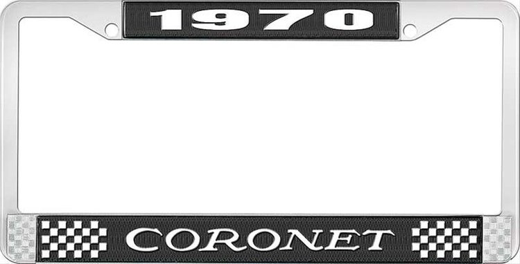 1970 Coronet License Plate Frame - Black