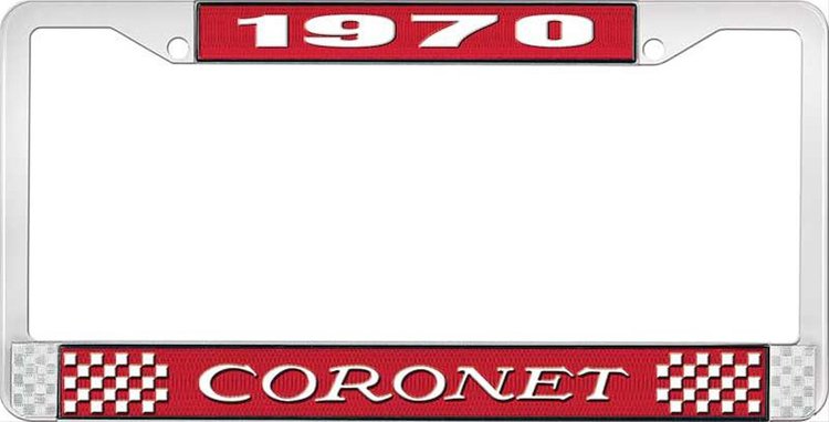 1970 Coronet License Plate Frame - Red