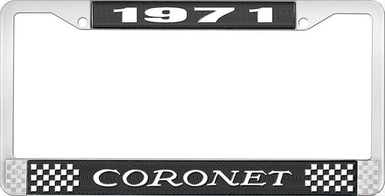 1971 Coronet License Plate Frame - Black