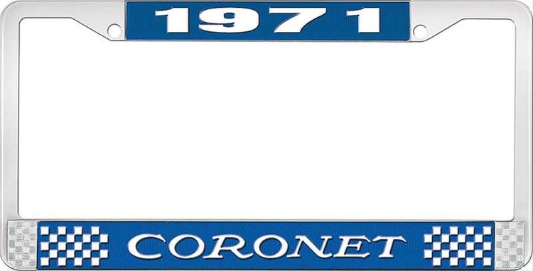 1971 Coronet License Plate Frame - Blue
