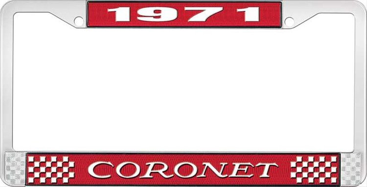 1971 Coronet License Plate Frame - Red
