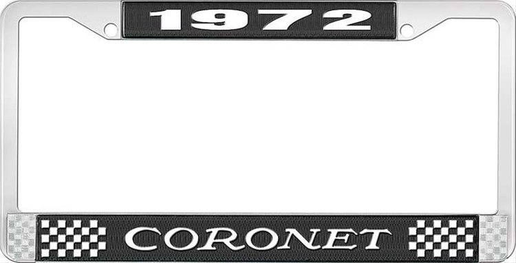 1972 Coronet License Plate Frame - Black