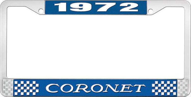 1972 Coronet License Plate Frame - Blue