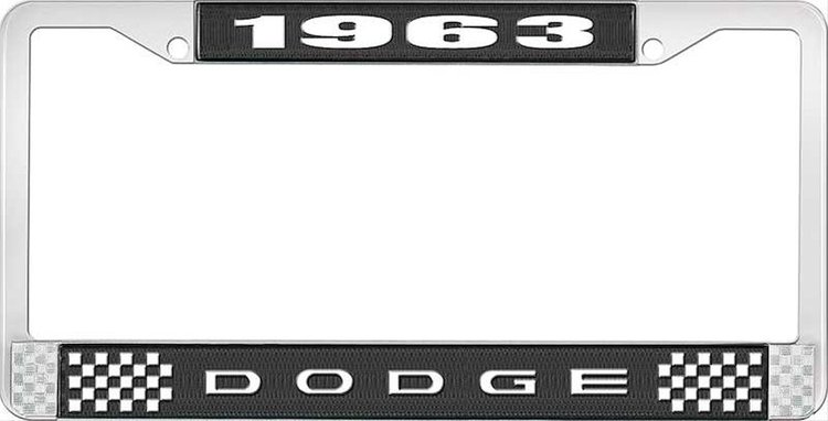 1963 Dodge License Plate Frame - Black