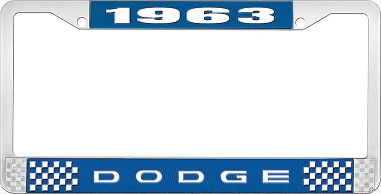 1963 Dodge License Plate Frame - Blue