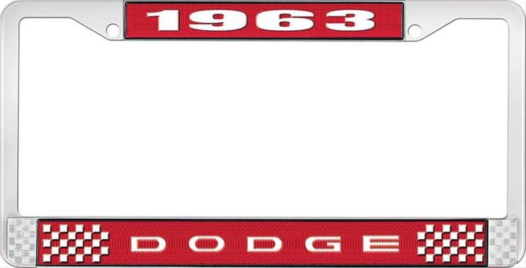 1963 Dodge License Plate Frame - Red