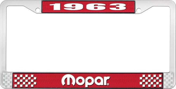 1963 Mopar License Plate Frame - Red