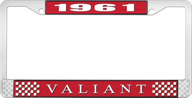 1961 Valiant License Plate Frame - Red