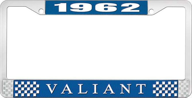1962 Valiant License Plate Frame - Blue