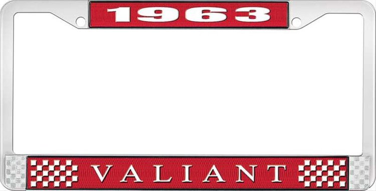 1963 Valiant License Plate Frame - Red