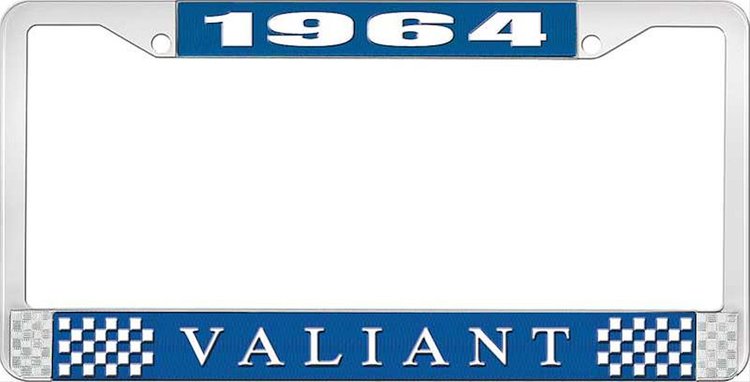 1964 Valiant License Plate Frame - Blue