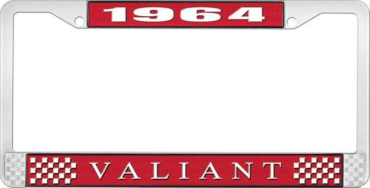 1964 Valiant License Plate Frame - Red