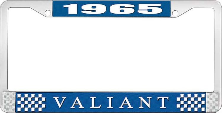 1965 Valiant License Plate Frame - Blue