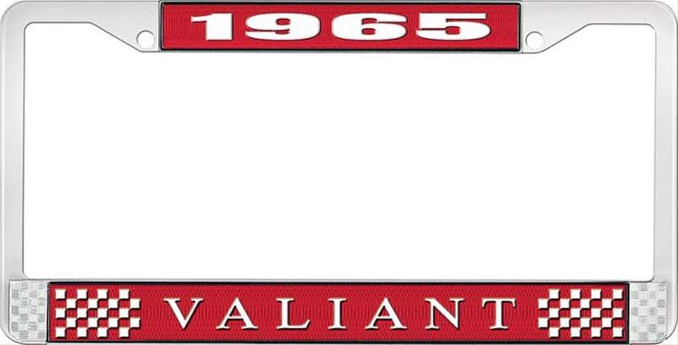 1965 Valiant License Plate Frame - Red