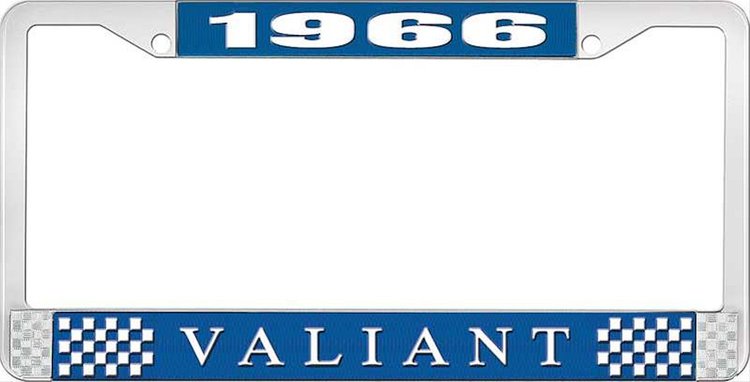 1966 Valiant License Plate Frame - Blue