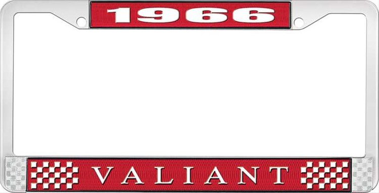 1966 Valiant License Plate Frame - Red