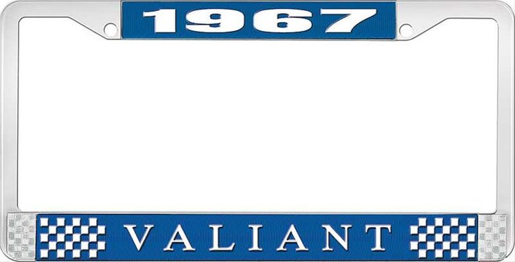 1967 Valiant License Plate Frame - Blue