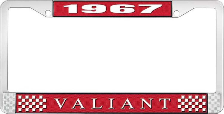 1967 Valiant License Plate Frame - Red