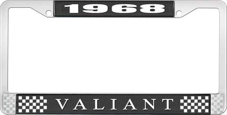 1968 Valiant License Plate Frame - Black