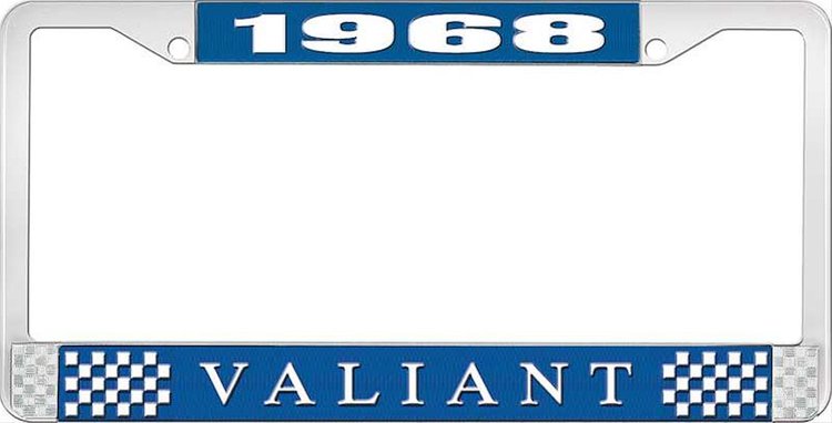 1968 Valiant License Plate Frame - Blue