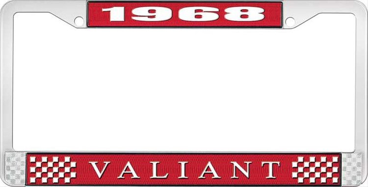 1968 Valiant License Plate Frame - Red