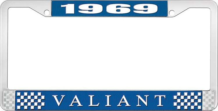 1969 Valiant License Plate Frame - Blue