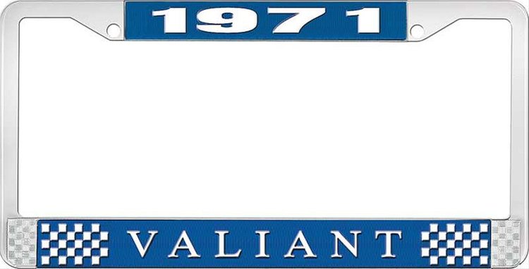 1971 Valiant License Plate Frame - Blue