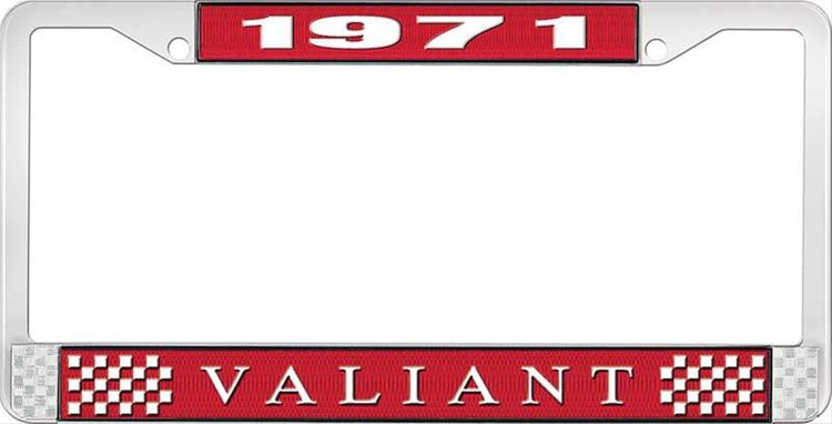 1971 Valiant License Plate Frame - Red