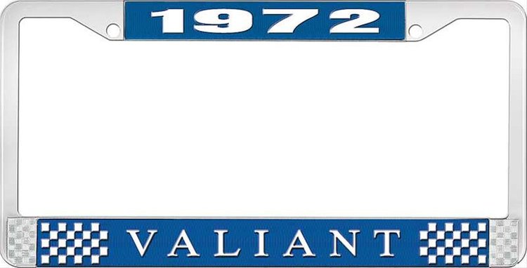 1972 Valiant License Plate Frame - Blue