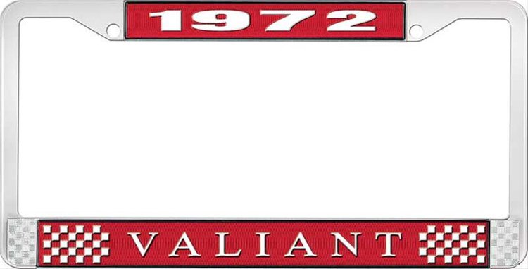 1972 Valiant License Plate Frame - Red