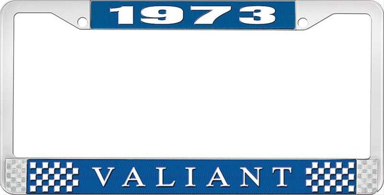 1973 Valiant License Plate Frame - Blue