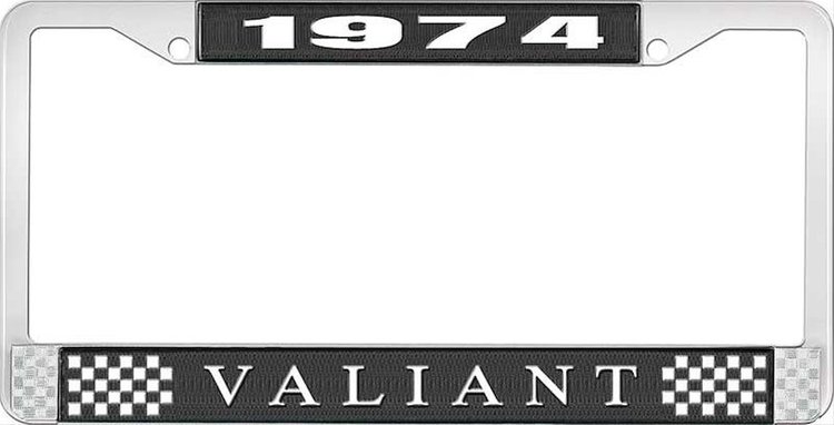 1974 Valiant License Plate Frame - Black