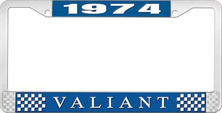 1974 Valiant License Plate Frame - Blue