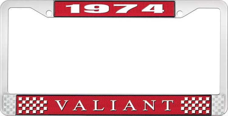 1974 Valiant License Plate Frame - Red
