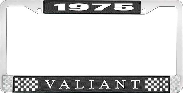 1975 Valiant License Plate Frame - Black