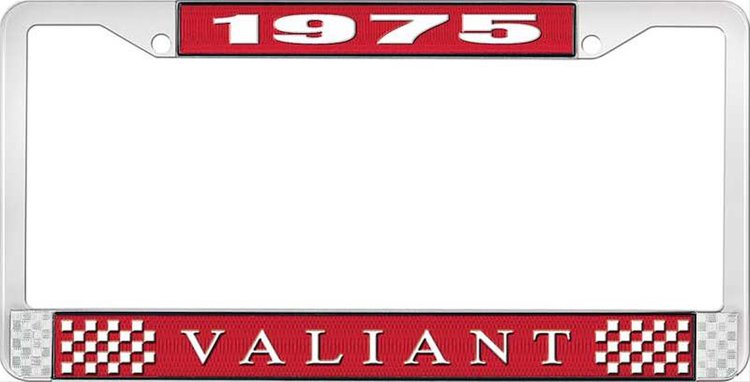 1975 Valiant License Plate Frame - Red