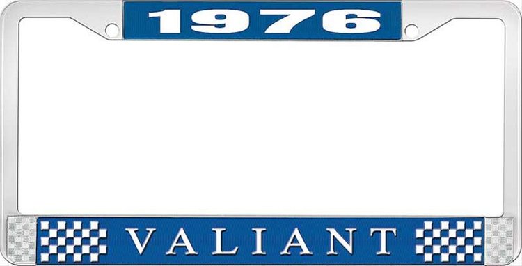 1976 Valiant License Plate Frame - Blue