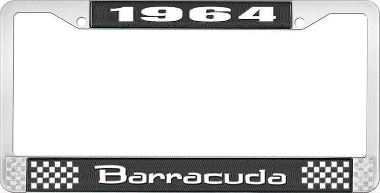 1964 Barracuda License Plate Frame - Black