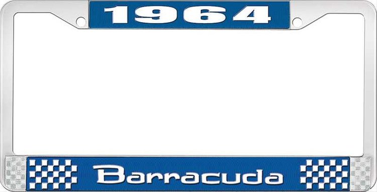 1964 Barracuda License Plate Frame - Blue