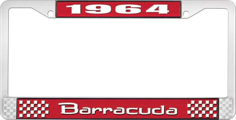 1964 Barracuda License Plate Frame - Red