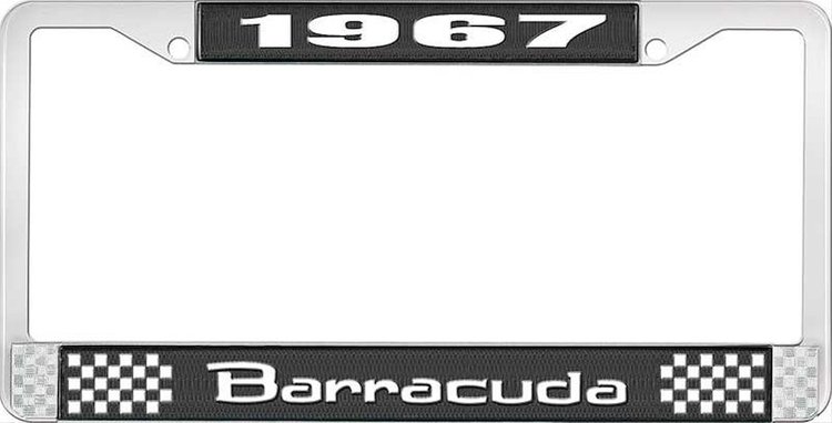 1967 Barracuda License Plate Frame - Black