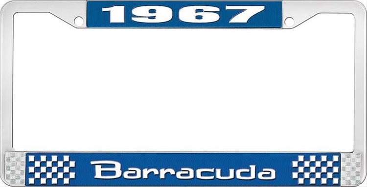 1967 Barracuda License Plate Frame - Blue