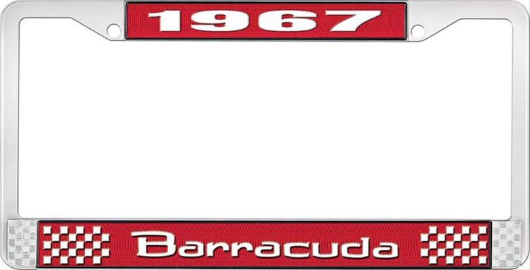 1967 Barracuda License Plate Frame - Red